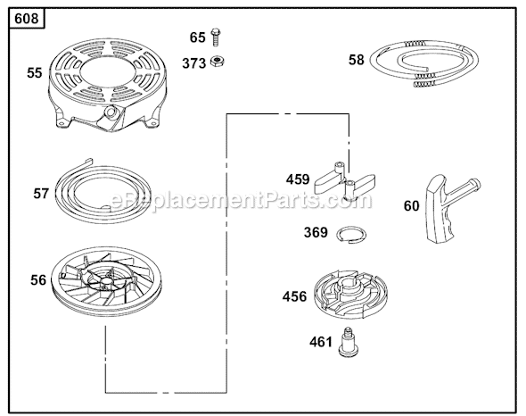 Page H Diagram and Parts List for 12D800SERIES  Briggs and Stratton Engine